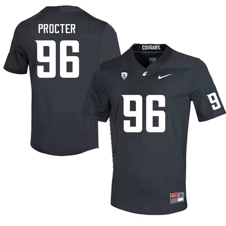 Men #96 Jack Procter Washington State Cougars College Football Jerseys Sale-Charcoal - Click Image to Close